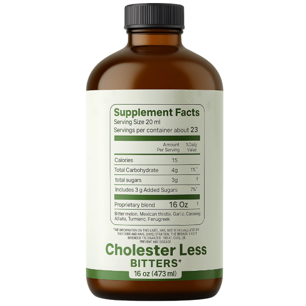 Cholester Less Bitters Supplement Facts – dosage, ingredients, and nutrition panel