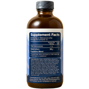 Shilajit Bitters supplement facts and ingredient label – herbal formula