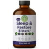 Amber glass bottle of Sleep & Restore Bitters with calming herbal label