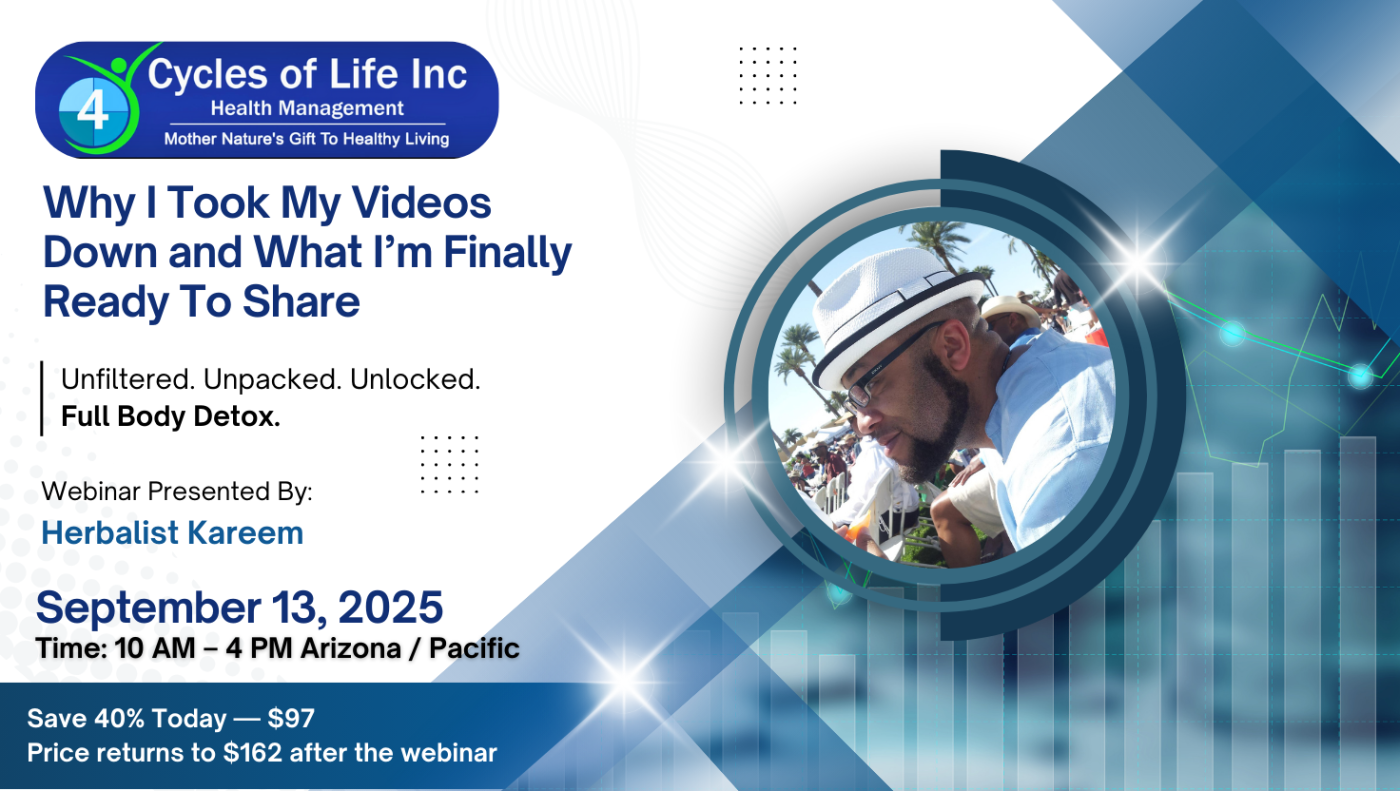 Full Body Detox Webinar 40% off presented by Herbalsit Kareem