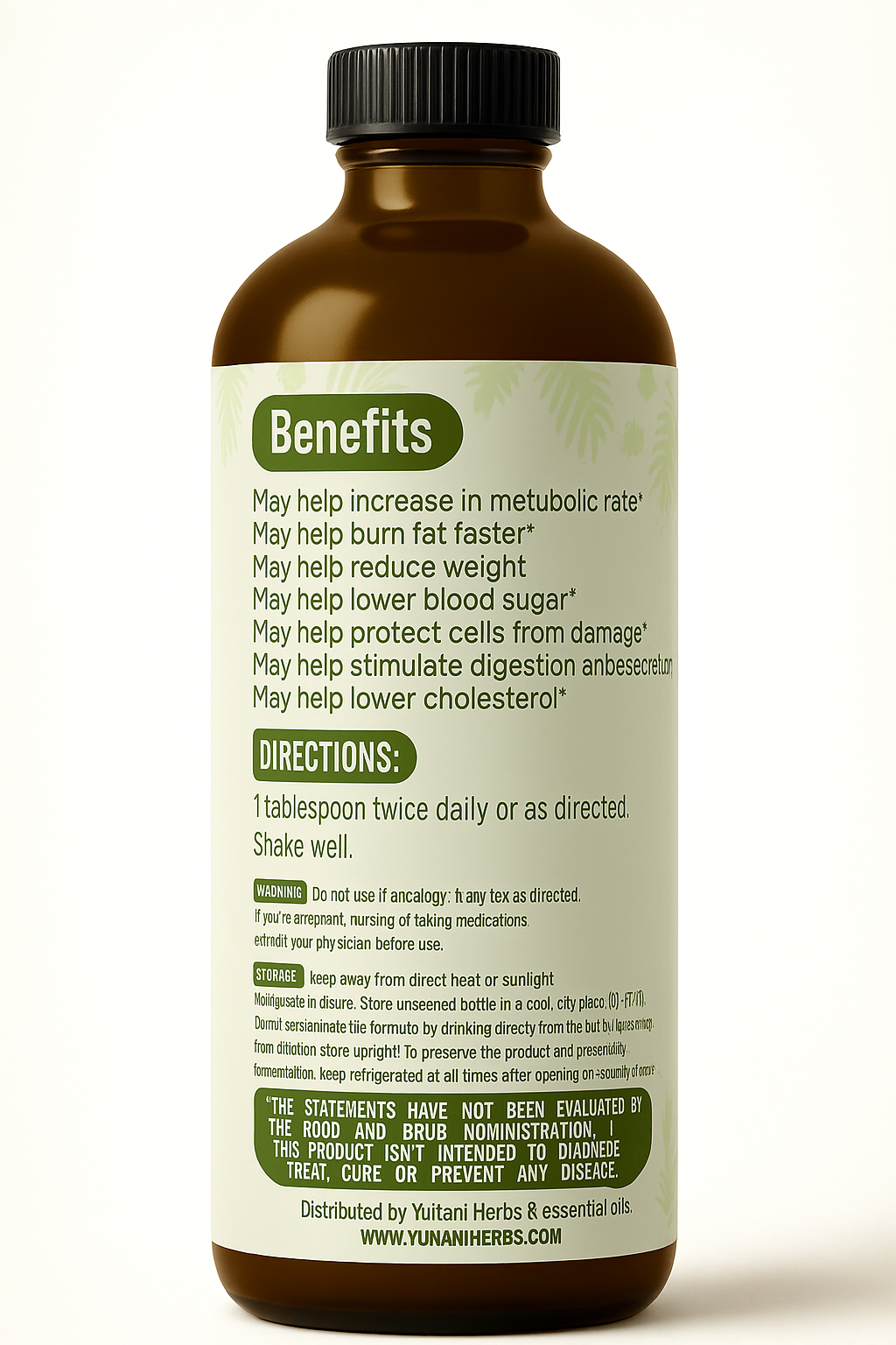 Slim Body Bitters benefits and directions label, metabolism and digestion support