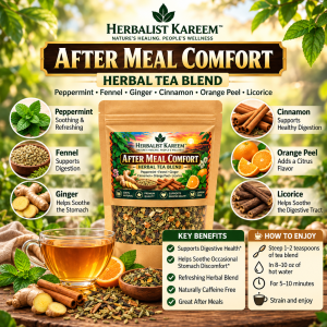 After Meal Comfort Herbal Tea Blend ingredients and brewing guide