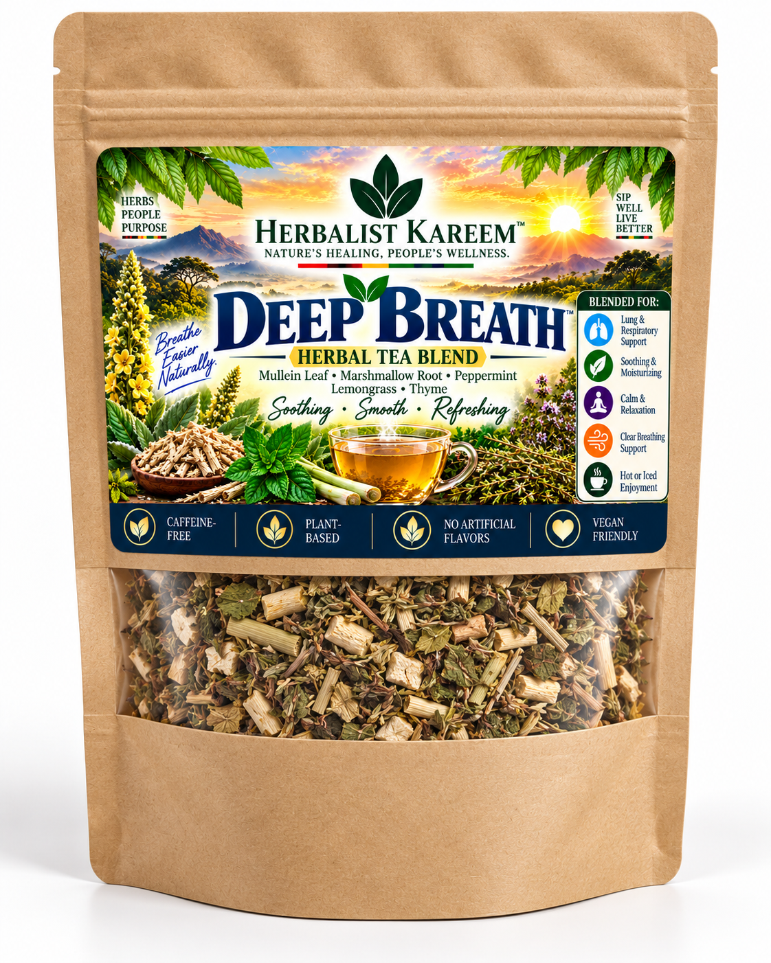 Deep Breath Herbal Tea Blend 1 Deep Breath front